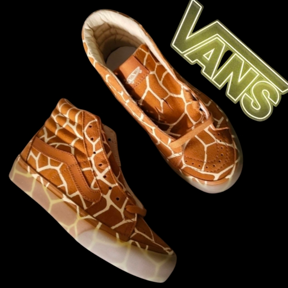 Vans Sk8 Hi Vault LX Women 5 Giraffe Print VNOA4CS52V3 Orange Brown 022025 - Picture 1 of 9